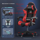 1pc Silla de Juego Ergonómica con Altura Ajustable - Negro y Blanco, Silla de Oficina de Nylon Cómoda con Cojín Grueso, Soporte Lumbar, Función de Reclinación y Ruedas para Movimiento Fácil - Ideal para Uso en Casa y Oficina