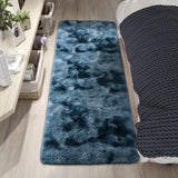 1 pieza de alfombrilla de área de estilo nórdico - Suave poliéster, diseño de gradiente azul a blanco, ligero y lavable en máquina, perfecto para sala de estar, dormitorio o oficina, 23,62 x 39,37 pulgadas