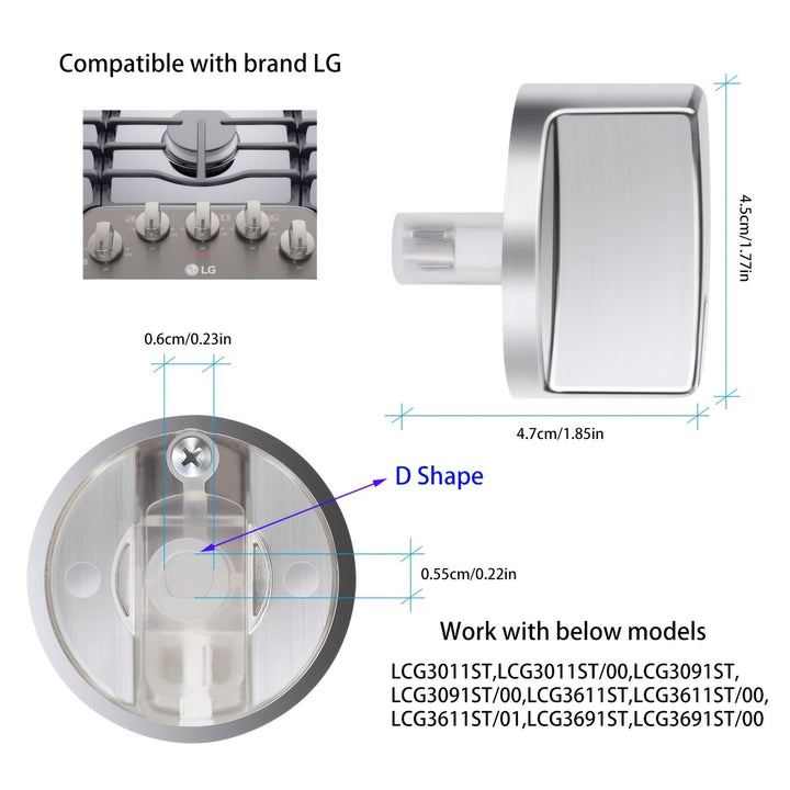 Reemplazo de Perilla para Estufa de Gas de Ajuste Multi-Modelo - Compatible con Múltiples Modelos Incluyendo LCG3011ST, LCG3091ST y Más - Accesorio de Cocina de Plástico Duradero