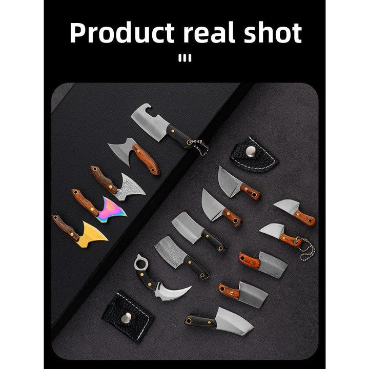 1pc Llavero de Cuchillo Pequeño con Funda de Cuero Sintético - Herramienta de Cepilladora Manual Metálica, Sin Necesidad de Energía - Compacto y Portátil para Supervivencia al Aire Libre, Camping, Senderismo - Regalo Ideal para Hombres, Novio, Sobrevivie