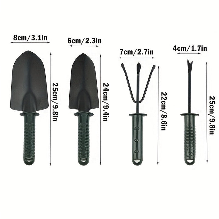 Juego de Herramientas para el Cuidado del Jardín de 4 Piezas, Utensilios Multifuncionales para la Siembra y Plantas en Macetas, Kit Esencial para Aficionados al Jardinería