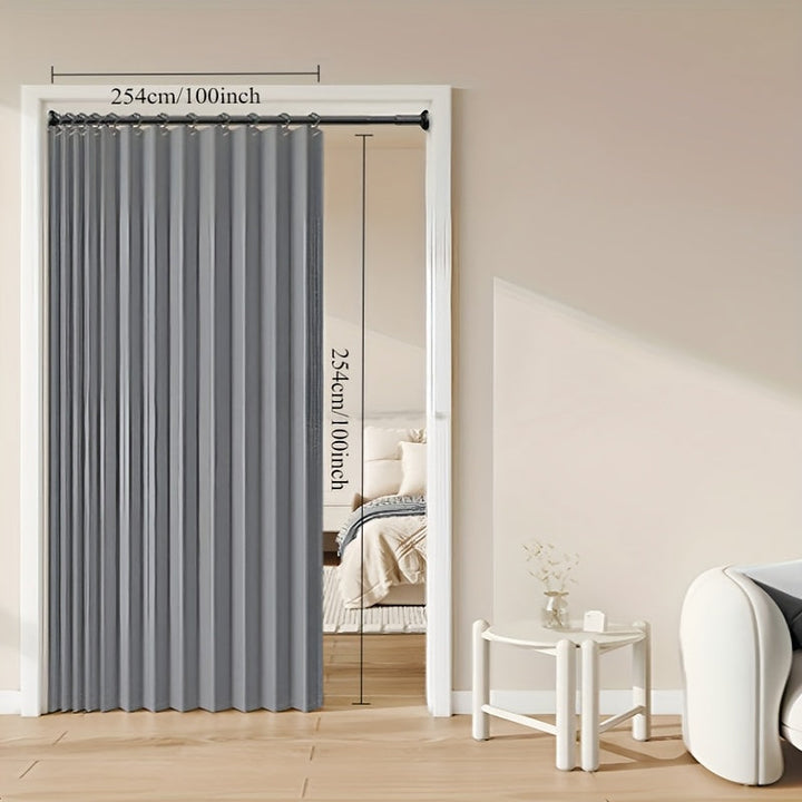 Cortina divisoria plegable estilo bohemio para sala de estar GRANEAT - Sin varilla, tela de poliéster blanca, diseño de privacidad, cortina para puerta para todas las estaciones, ideal para separar espacios en hogares y alquileres