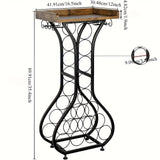 2025 Nuevo Soporte para Botellas de Vino Xiaohongshu con Estante de Vidrio, Mesa Mini Bar para 14 Botellas, Ideal para Bares en Casa, Cocinas y Salas