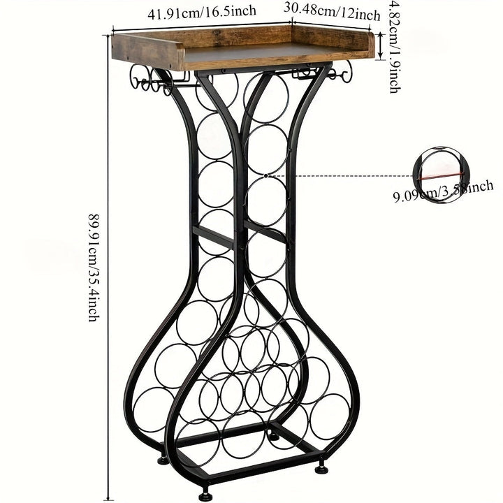2025 Nuevo Soporte para Botellas de Vino Xiaohongshu con Estante de Vidrio, Mesa Mini Bar para 14 Botellas, Ideal para Bares en Casa, Cocinas y Salas