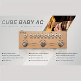 [Pedal de efectos CUBE AC] Pedal de efectos multifuncional portátil CUBE AC para guitarra acústica con reproducción inalámbrica, interfaz de audio para grabación en teléfono, regalo ideal para cumpleaños, Pascua, Día del Presidente, novios, novias y Eid