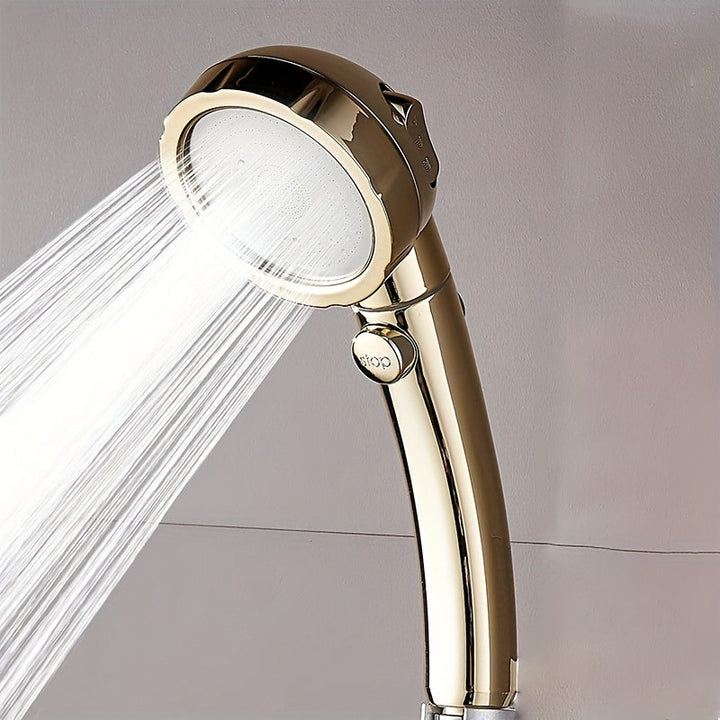 Rociador Dorado TATUKIKO de 3 Modos - Sistema de Ducha de Alta Presión con Cartucho ABS, Accesorio de Baño de Lujo Fácil Instalación para una Experiencia Relajante como en un Spa, Accesorios para Ducha