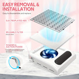 Colector de polvo de uñas ultra-silencioso con filtro reutilizable - Potente aspiradora de uñas de bajo ruido, cuerpo de plástico, enchufe de EE. UU., incluye adaptador de alimentación, ideal para manicura y pedicura, herramienta de pedicura | Colector u