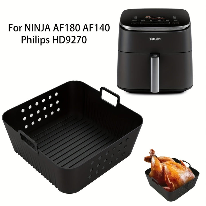3 piezas/2 piezas/1 pieza, bandeja de silicona para hornear adecuada para freidoras de aire, compatible con modelos Philips HD9270, Nlnja AF180, AF140, con superficie antiadherente, fácil de usar en freidoras de aire, hornos, microondas, etc.