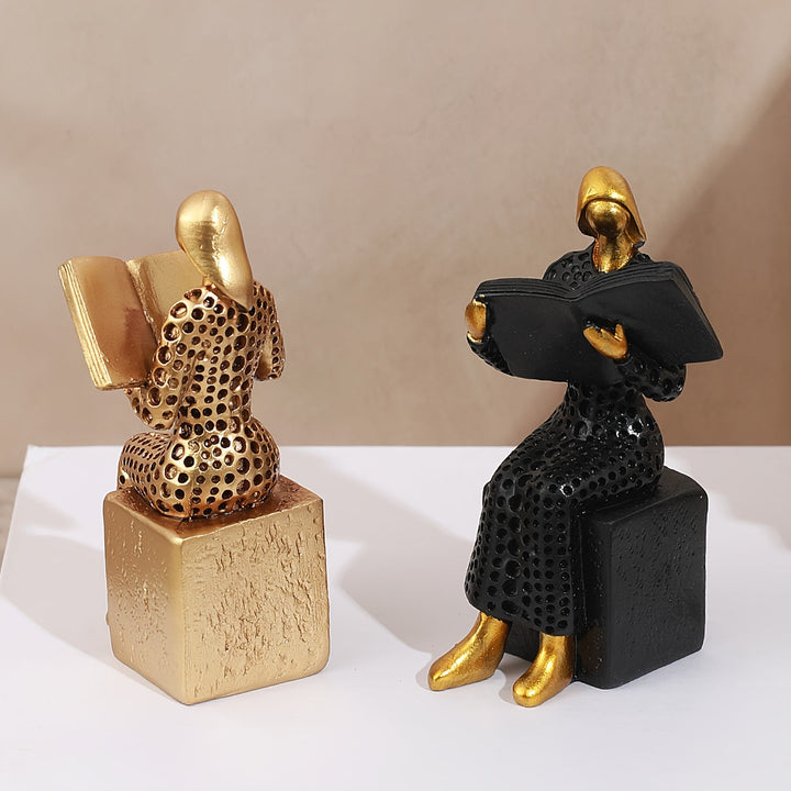 Figura femenina elegante de resina para lectura - Decoración perfecta para escritorio de oficina y bar, regalo ideal para esposa o pareja, decoración femenina