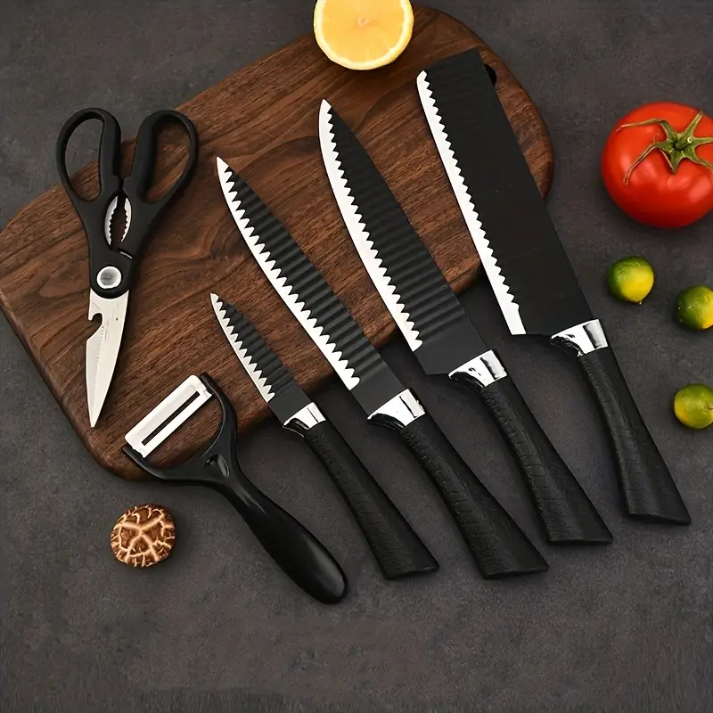 Set De Cuchillos De Cocina 6 Piezas Con Mango Antideslizante