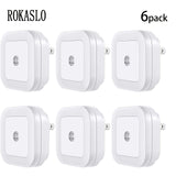 [6 piezas] Luz nocturna LED con sensor inteligente de anochecer a amanecer, luces nocturnas para dormitorio, baño, inodoro, escaleras, cocina, pasillo, luces nocturnas compactas, blanco frío