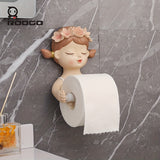 1 Soporte Para Rollo De Papel Higiénico De Diseño Bonito, Estante De Almacenamiento De Pañuelos Montado En La Pared, Dispensador De Papel Higiénico Creativo De Dibujos Animados Para Baño, Decoración Del Hogar, Accesorios De Baño