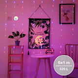 Luz Cascada 6X1 Metros 320 LED Luces Navidad MULTICOLOR RF 6X1-320L