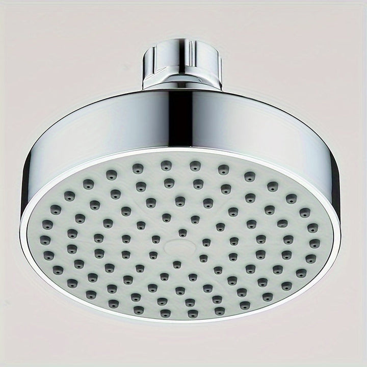 1pc Cabezal de ducha de lluvia redondo contemporáneo, cabezal de ducha de alta presión para montaje en pared, plástico, acabado pintado, no necesita electricidad, para accesorios de baño