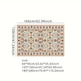 Alfombra de Estilo Étnico Persa Retro para Interior, con Diseño Antiguo y Desgastado, Plegable y Ligera para Cocina, Sala de Estar, Dormitorio y Comedor al Estilo Europeo