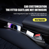 2 piezas de caja de almacenamiento organizadora para hueco de asiento de coche - Prueba de fugas y caídas, duradera PVC con soporte para teléfono y llaves, relleno de ranura espaciosa para organización de hueco de asiento - Accesorios de interior de coch