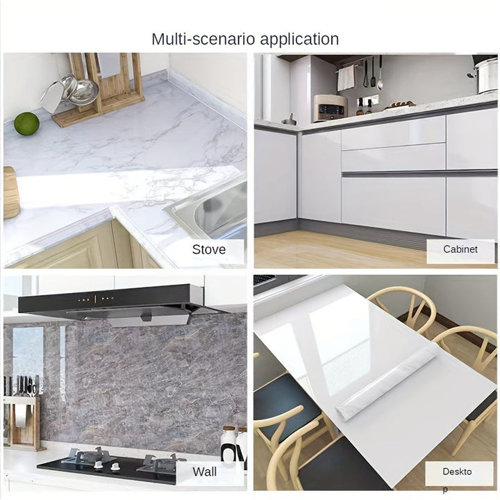 1pc de vinil adhesivo de mármol para encimeras de cocina, 200x40cm, impermeable, resistente al aceite, resistente al calor, papel tapiz DIY para renovación de armarios, estufas, campana extractora