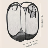 Cesta de lavandería emergente de gran capacidad con asas, cesta de lavandería de malla plegable para guardar ropa sucia, una solución práctica para el hogar, cestas de estantes