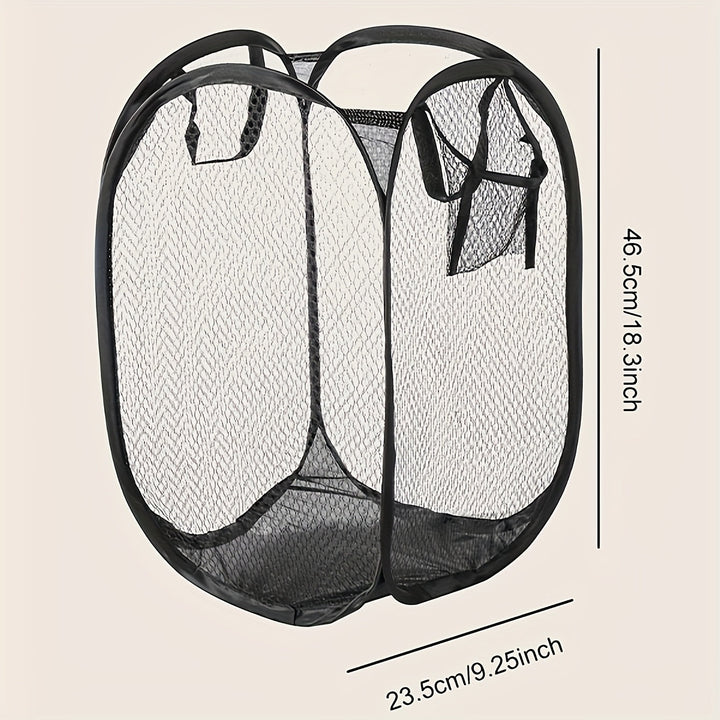 Cesta de lavandería emergente de gran capacidad con asas, cesta de lavandería de malla plegable para guardar ropa sucia, una solución práctica para el hogar, cestas de estantes