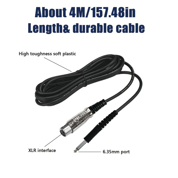 Micrófono de Karaoke Dinámico con Cable, Micrófono Metálico Portátil, , Conector de 6.35mm, Calidad de Sonido Clara, Agarre Cómodo, Ideal para Karaoke, Discursos, Cantos, Reuniones, Transmisiones en Vivo, etc