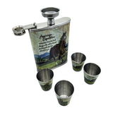 Licorera Whiskera Acero Inoxidable 9 Oz Cantimplora + 4 Copas + Embudo RF 401