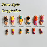 6 Piezas de Imanes Grandes para Nevera con Diseño de Mujer Nadando, Decoración Magnética para Lavavajillas, Adhesivos Lindos de Playa y Verano, Accesorios para Cocina y Pizarra Blanca, Decoración del Hogar, Pegatinas Yongcheng