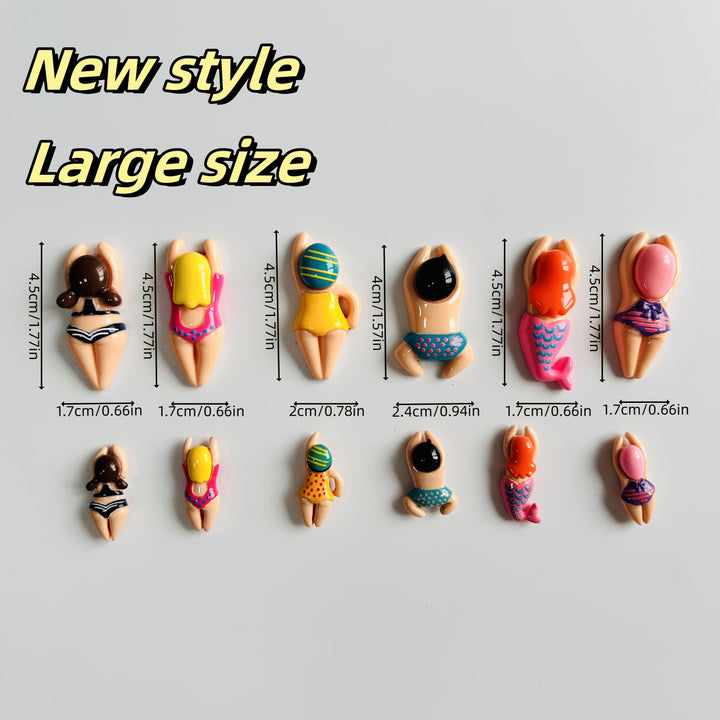 6 Piezas de Imanes Grandes para Nevera con Diseño de Mujer Nadando, Decoración Magnética para Lavavajillas, Adhesivos Lindos de Playa y Verano, Accesorios para Cocina y Pizarra Blanca, Decoración del Hogar, Pegatinas Yongcheng