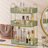 1 Pieza, Organizador De Baño De Varios Niveles, Estante De Almacenamiento De Plástico De Estilo Nórdico Para Cosméticos, Lujoso Estante Para Dormitorio, Soporte Para Perfumes Y Maquillaje En La Mesa De Tocador, Elegante Acabado Dorado