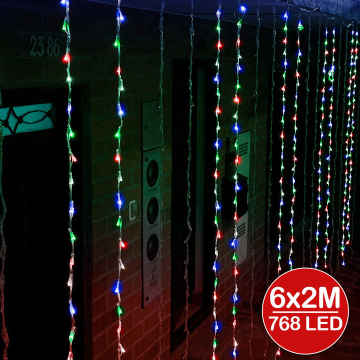 Cascada 6X2 Metros 768 LED Luces Navidad 2040
