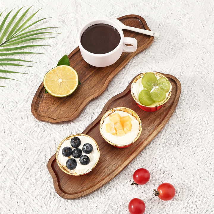 Bandera de madera de acacia japonesa con forma de nube y maní, bandeja para té resistente al calor, plato de cena de madera para café, fabricante de platos de madera Dim sum, Ideal para Navidad, Perfecto para Acción de Gracias