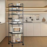 Carro de Cocina Metálico con Ruedas de 6 Niveles y Estantes Ajustables - Organizador Multifuncional para Cocina, Baño, Sala de Estar, Oficina - Fácil Montaje, Diseño Ahorrador de Espacio, Unidad de Almacenamiento Versátil | Estantería de Aspecto Industri