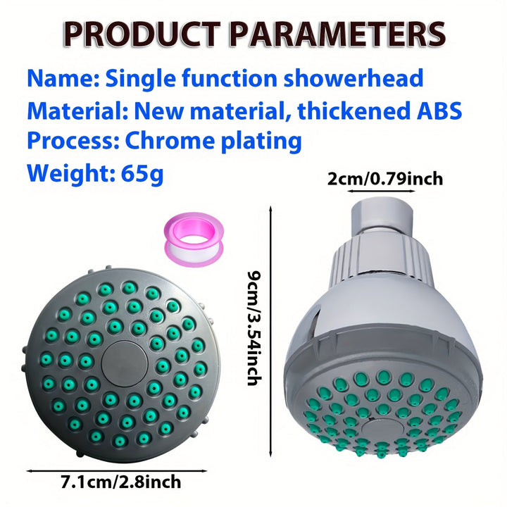 1 unidad de cabezal de ducha universal, material nuevo, ABS grueso, 4 pulgadas (aproximadamente 9.5 cm), cabezal de ducha tipo lluvia, flujo alto, diseño cuadrado, función de salida única reforzada, ideal para duchas empotradas, acabado pulido, cromado