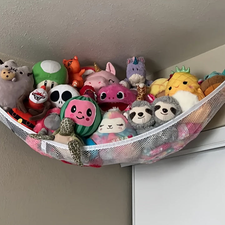 Hamaca para Animales de Peluche de Gran Tamaño - Red Espaciosa de Almacenamiento de Juguetes para Esquinas de Pared, No Necesita Energía, Ideal para Decoración de Habitaciones de Adolescentes y Organización que Ahorra Espacio