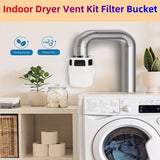 Colector de Pelusa de Secadora, Kit de Ventilación Interior con Cubo Filtro y Tubo de Aluminio Flexible de 10.16 cm para Secadora Eléctrica