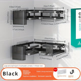 2pcs Estantes de Esquina de Acero Inoxidable para Baño y Cocina - Sin Taladro, Estantes de Almacenamiento Montados en la Pared