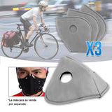 Repuesto Filtro X3 Mascara Anti Polución Carbón Activo Moto Bici AE240X3