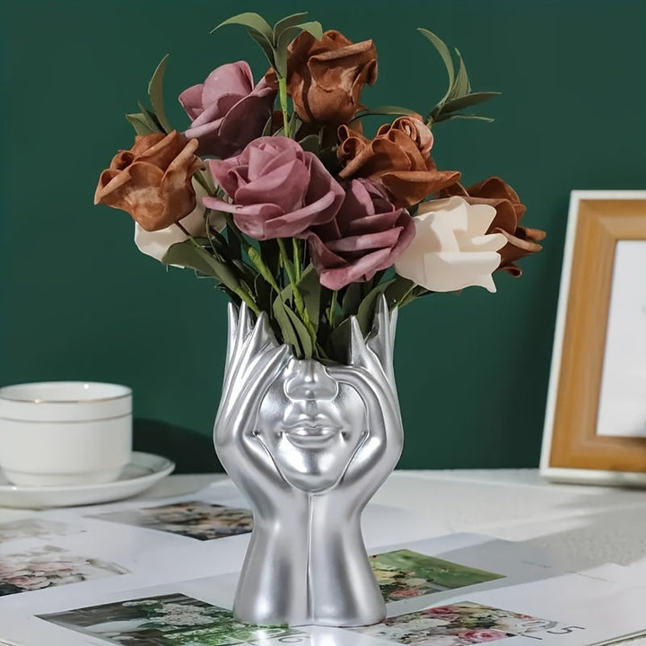 Jarrón de Resina Moderno - Perfecto para Decoración de Escritorio, Regalo Ideal para San Valentín, Día de la Madre y Día del Padre