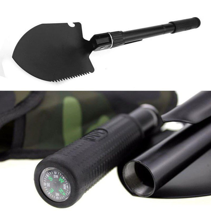 Pala Táctica Plegable Supervivencia Camping 3 En 1 Multiusos + Estuche Nylon RF 268