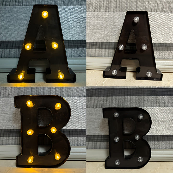 1pc Luz LED de Alfabeto de 16cm - Letra PVC Moderna con Brillo Blanco Cálido, Iluminación Ascendente para Bodas, Cumpleaños, Fiestas Navideñas, Decoración Interior/Exterior (Pilas No Incluidas), Luces de Batería para Habitaciones, Diseño Elegante, Contro