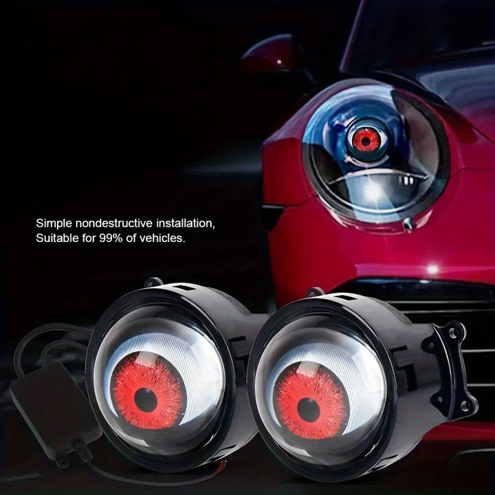 1 pieza/par de luces decorativas para auto con diseño de ojos de diablo, 33 patrones, actualización nueva, 9-36V, ideal para motocicletas, SUVs, regalos, decoración de fiestas, personalización DIY, decoración automotriz atractiva