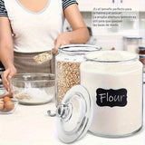 1 Paquete/2 Paquetes, Jarras de Galletas y Jarras de Dulces, Jarras de Vidrio de 5,68 L con Tapas Sellables, Jarras de Vidrio de Cocina de Alta Resistencia para Harina, Azúcar, Arroz, Pasta, Frijoles, Almacenamiento de Lencería