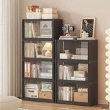 Caja de almacenamiento con 4 espacios, estante para libros de pared de piso a techo, con puerta, ideal para baño, sala, dormitorio o residencias estudiantiles, resistente al polvo