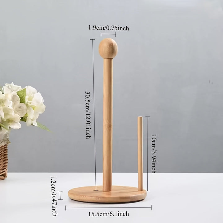 Elegante soporte de papel de cocina de madera con diseño de zanahoria y perro - Estante vertical rústico para cocina, sala de estar, dormitorio | Accesorio de encimera fácil de ensamblar, organizador de cocina | Diseño juguetón | OODLANDERS