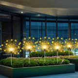 4 piezas de luces solares para jardín, luces de fuegos artificiales, exteriores, impermeables, 8 modos de iluminación, luces solares de estaca de fuegos artificiales, luces de estrella, 320/240 LED, luces de paisaje DIY, adecuadas para camping en RV, píc