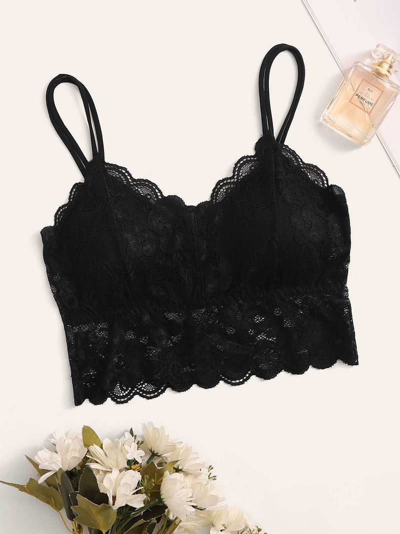 Sujetador Bralette De Encaje Floral