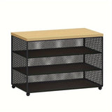 Estante de almacenamiento de cocina de metal negro de 3 niveles con cubierta de malla - Organizador de capas múltiples para sobras, platos, tazas y utensilios - Organizador de encimera que ahorra espacio para uso doméstico y restaurante, organizadores y