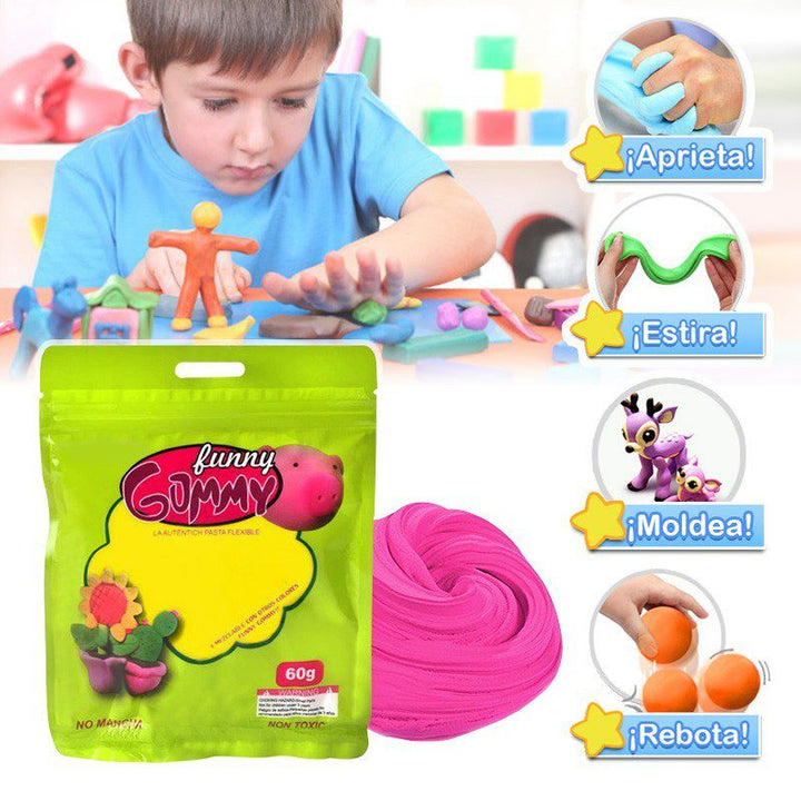 Plastilina Elástica Foamy 60g  Moldeable Flexible Manualidades RF PLS4