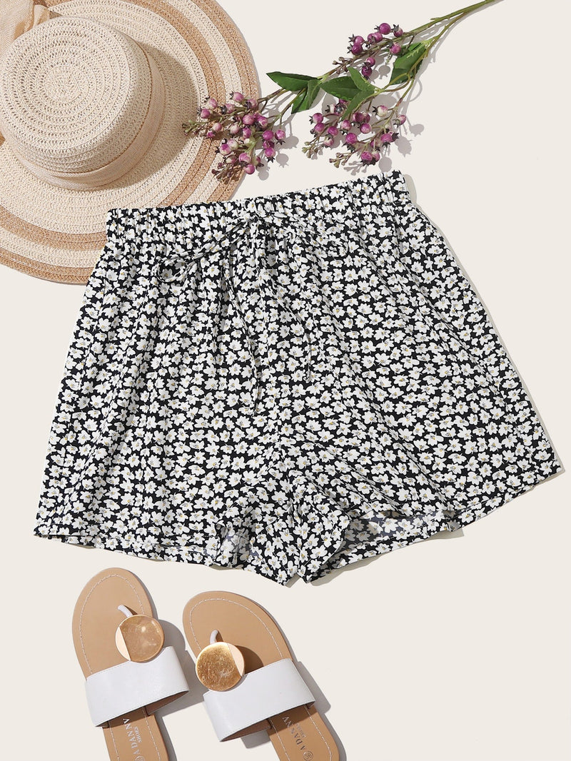 WYWH Shorts de pierna ancha floral de margarita