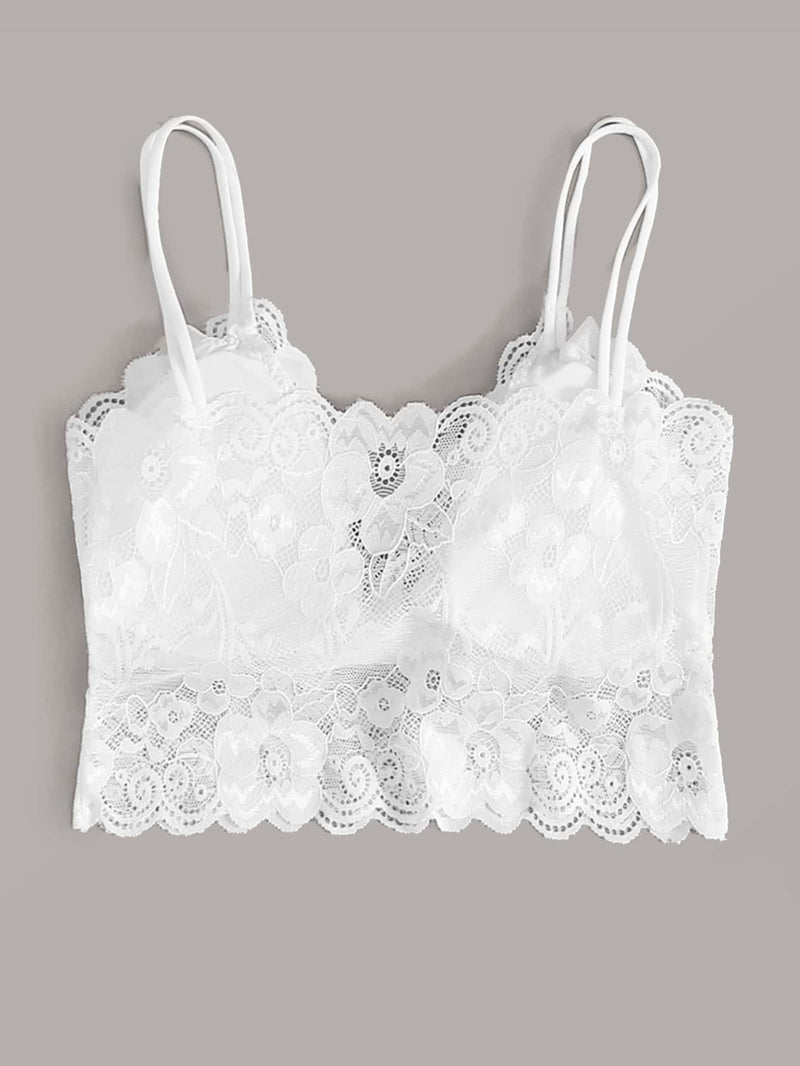 Lenceria Bralette De Encaje Floral