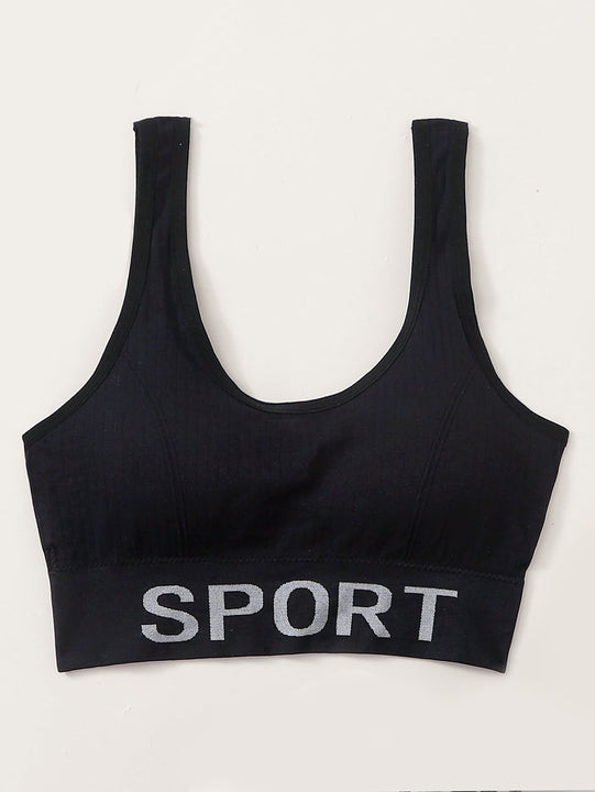 Sujetador con cinta con letra